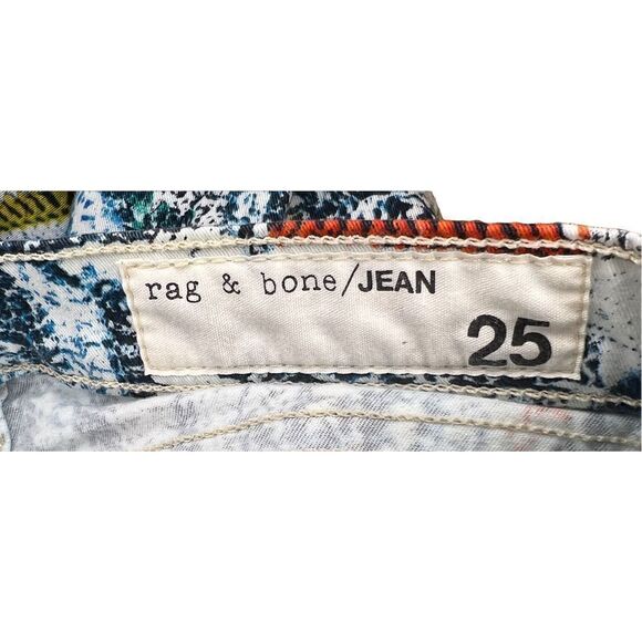 Rag & Bone White Multi Print Cropped Legging Jean Size 25 - Picture 6 of 7